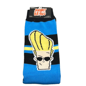3/$18 Cartoon Network Johnny Bravo Blue and Black Casual Socks